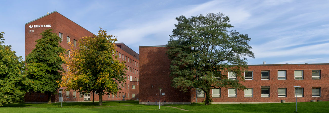 Brick building which houses the department on the LTH campus. Photo.
